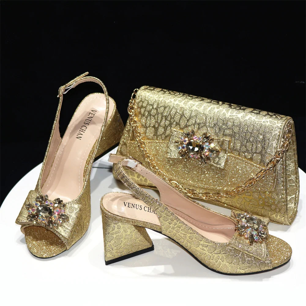 High Quality Ladies Shoes And Bags Set HRE1-5