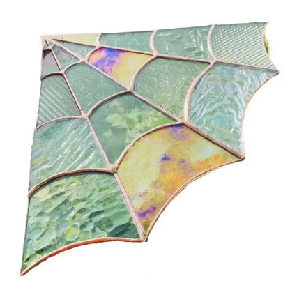 Spider Web Window Corner Decoration Home Office Living Room Indoor Stained Glass Acrylic Web Window Hanging Ornament