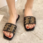 2024 Summer New Fashion Square Toe Ladies Slippers