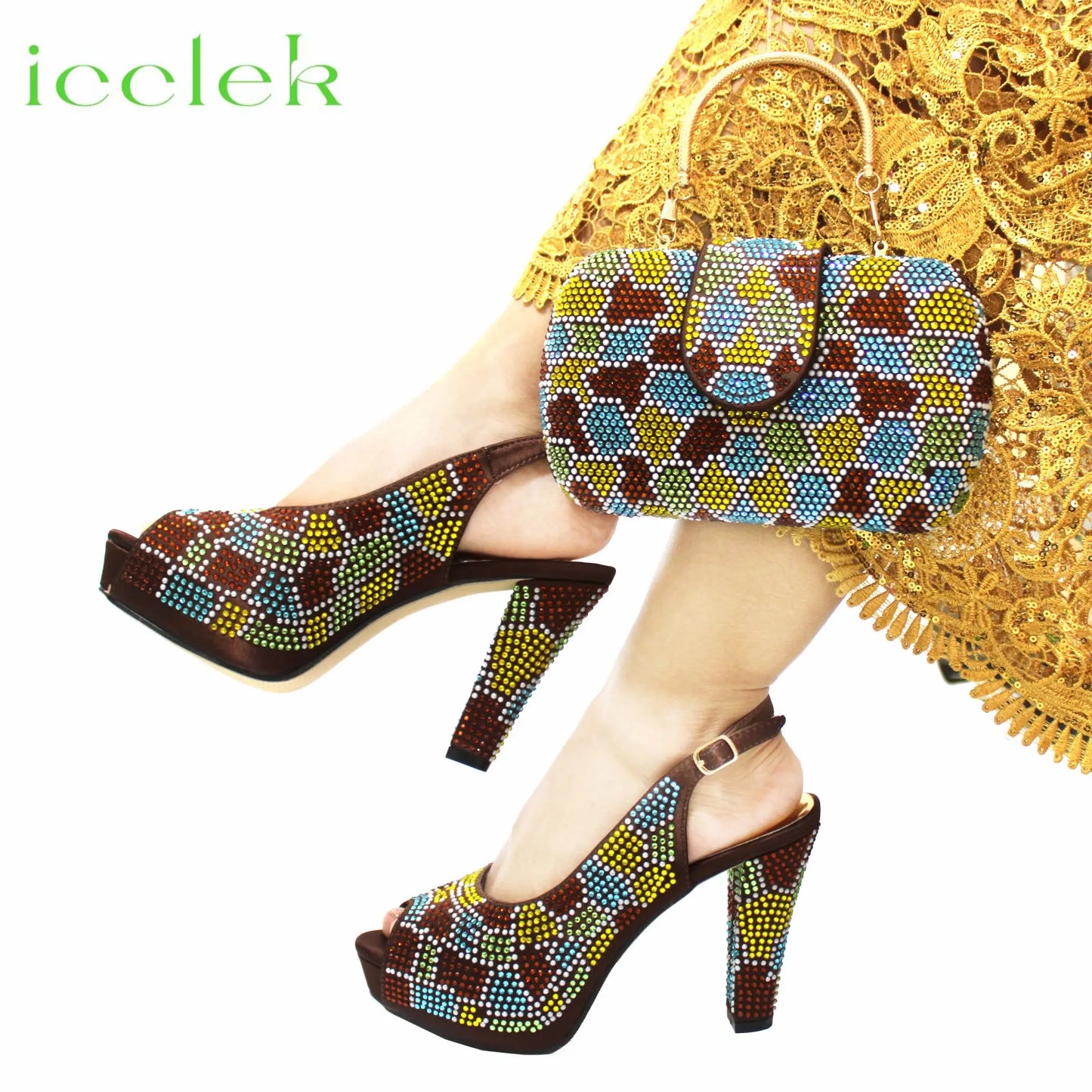 New Arrival Peep Toe Women's Shoes & Bag Set