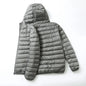 Lightweight Down Cotton Coat Men's Winter Cropped Jacket Stand Collar Hooded Outerwear