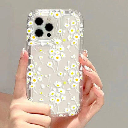 Flower Shockproof Soft Clear Cover Funda Phone Case