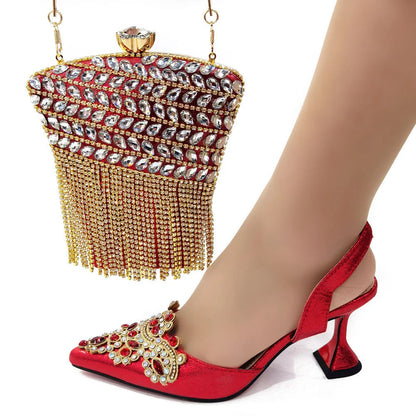 Italy beautiful Italian Shoes with Matching Bag Set HSW1-22