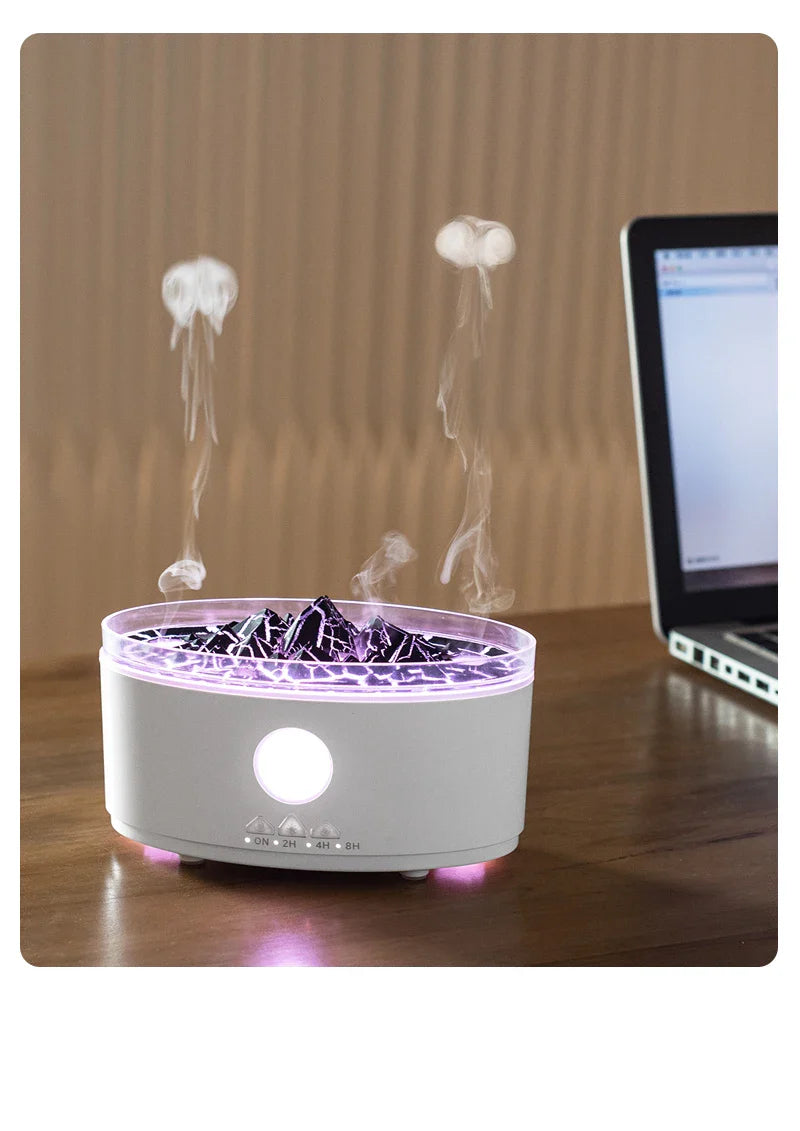 Volcano Aromatherapy Diffuser | Flame & Jellyfish Mist | 300ml