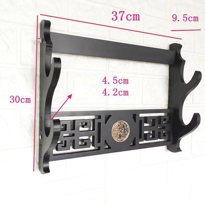 Wall Katana Support Sword Holder Wooden Wall Mount Multi-layer Stand Umbrella Rapier Shelf Display Support Weapon Bracket Holder