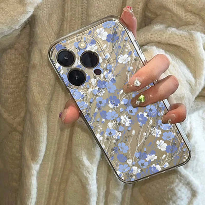 Flower Shockproof Soft Clear Cover For Girl Phone Case