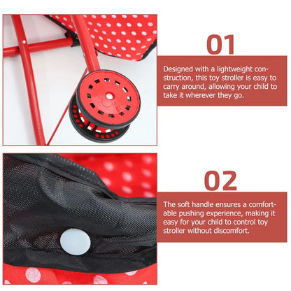 Baby Doll Stroller Toy - Realistic Play Stroller for Kids