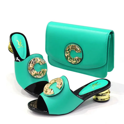 Latest Italian Design Fashion African Shoes and Bags Set