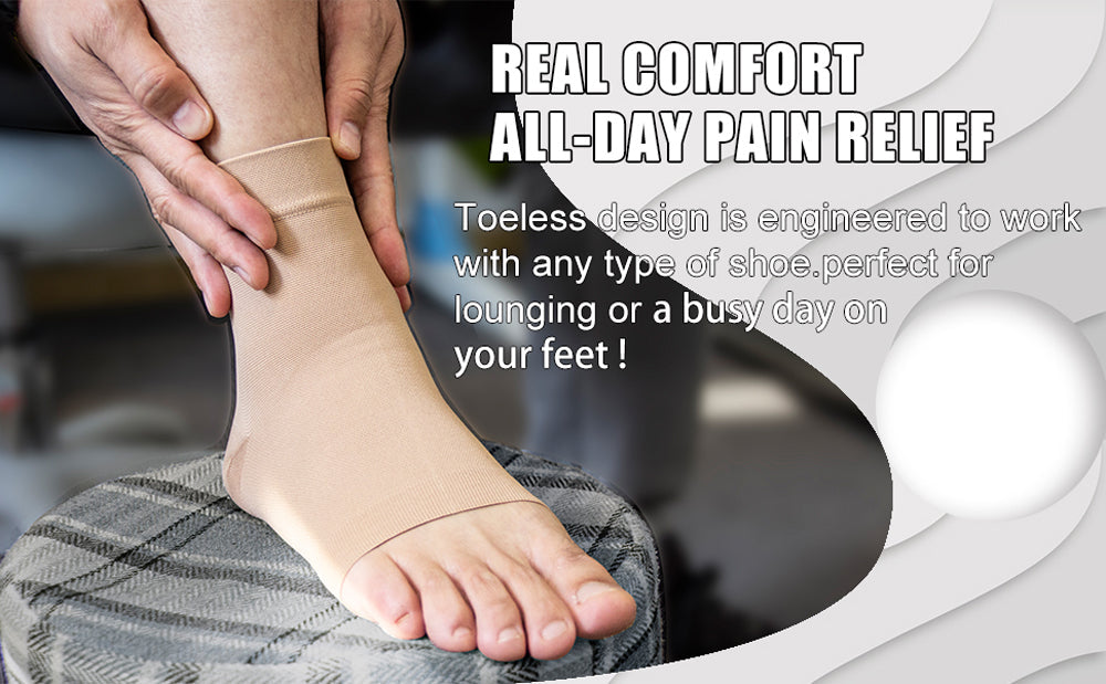 1 Pair Plantar Fasciitis Socks Sleeves, 20-30mmHg Compression Socks for Ankle Support, Injury Recovery, Eases Swelling Women Men