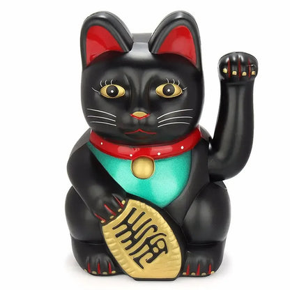 Solar Powered Automatic Waving Cat Beckoning Fortune Cat Lucky Cat For Office Decor Car Ornament Birthday Gift Home Decoration