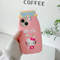 Cute Hello Kitty Milk Bottle Soft Silicone Phone Case