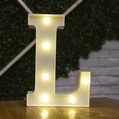 Decorative Letters Alphabet Letter LED Lights Luminous Number Lamp Night Light Wedding Proposal Party Baby Bedroom Decoration