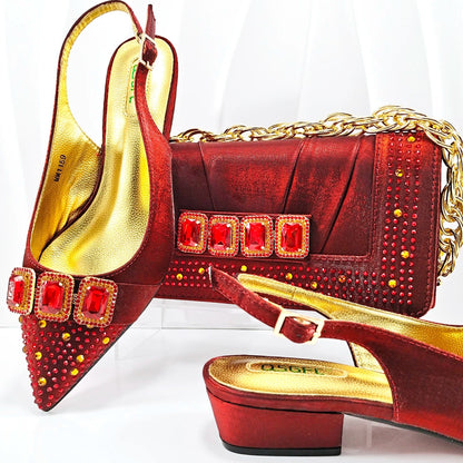Lastest Italian Style Ladies Shoes with Matching Bag Set HMP1-9