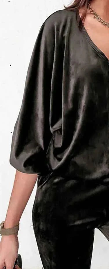 Golden Velvet Jogger Set - Long-sleeved Zipper Casual Suit 2 Piece Loungewear