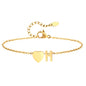 Women Heart Initial Stainless Steel Personalized Anklet Bracelets