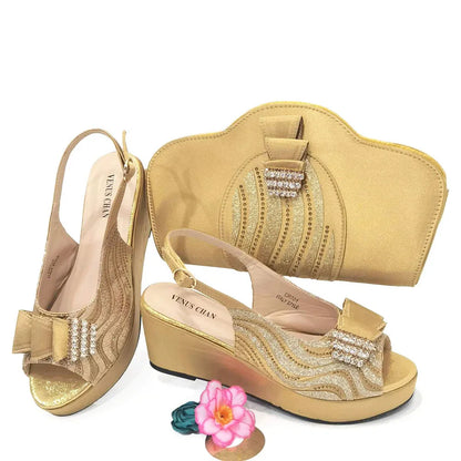 Ladies Shoes With Matching Bag Set for Party