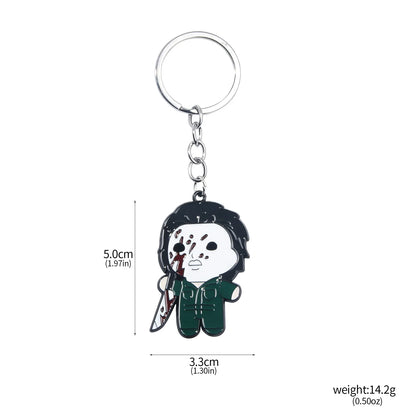 New Cartoon Anime Horror Killer Enamel Keychain Pendant Jack the Ripper Black Friday Keyring Cosplay Props Men Women Bag Jewelry