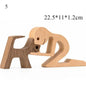 Cute Wood Dog Human Statue Craft Figurine Desktop Table Ornament Carving Model Home Room Decoration Pet Sculpture Christmas Gift