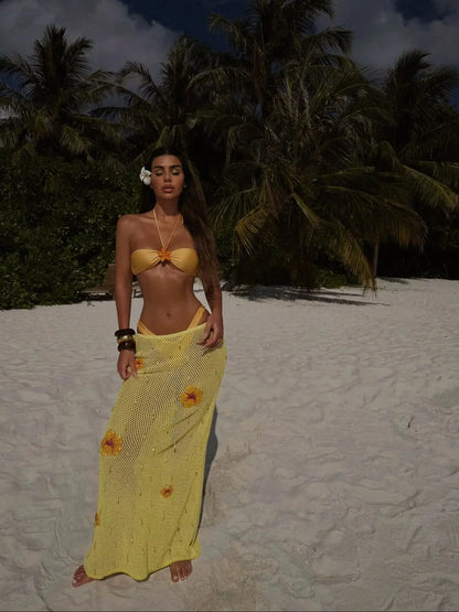 Tropical sally three piece Swimsuit