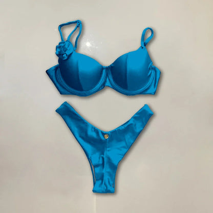 New bright color vacation two piece swimwear