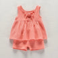 Baby Girls Outfits Clothes Summer Muslin Cotton Sleeveless Vest Dress Shorts Shirt Suits Fashion Top+Trousers Sets 2pcs 0-4T