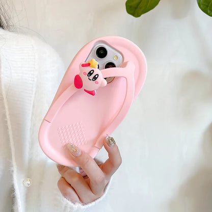 Funny 3D Flower Flip-flops Soft Silicone Phone Case