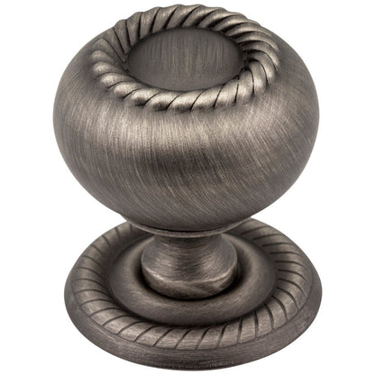 1-1/4" Diameter Satin Nickel Rope Rhodes Cabinet Knob