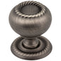 1-1/4" Diameter Satin Nickel Rope Rhodes Cabinet Knob