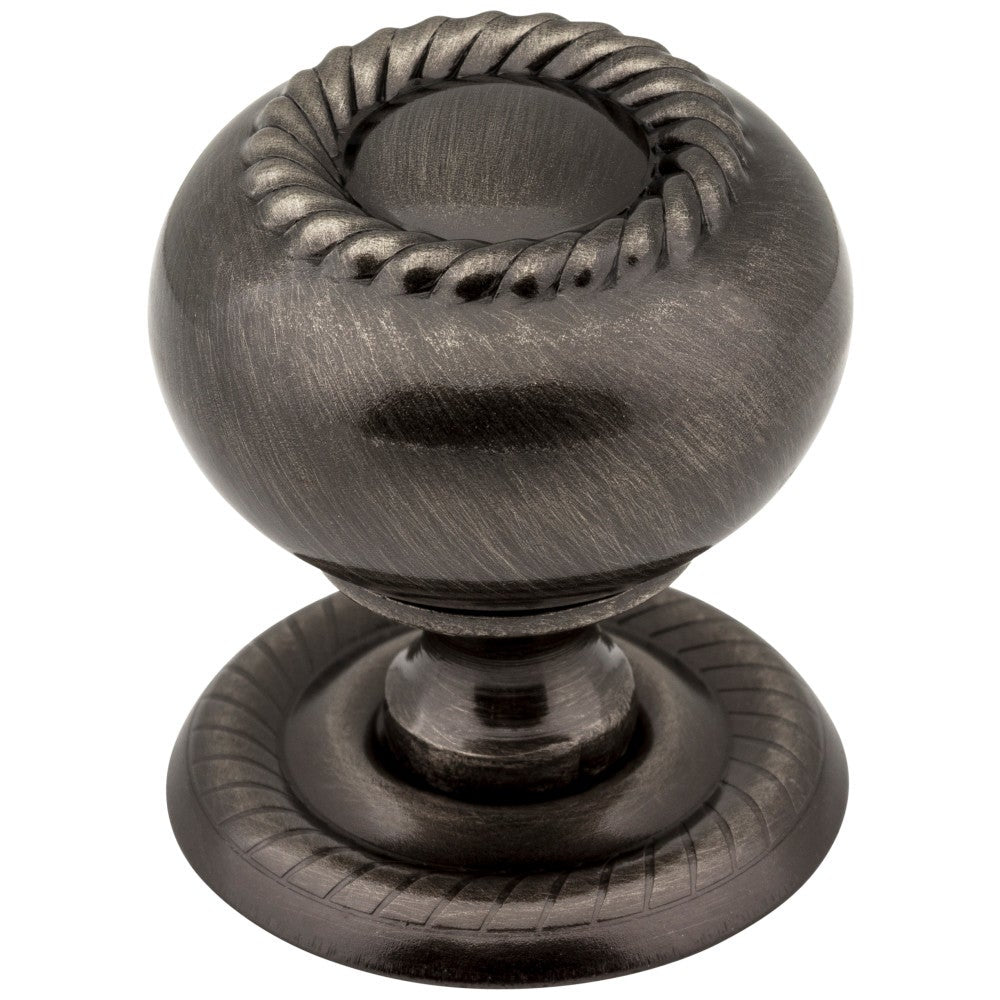 1-1/4" Diameter Satin Nickel Rope Rhodes Cabinet Knob