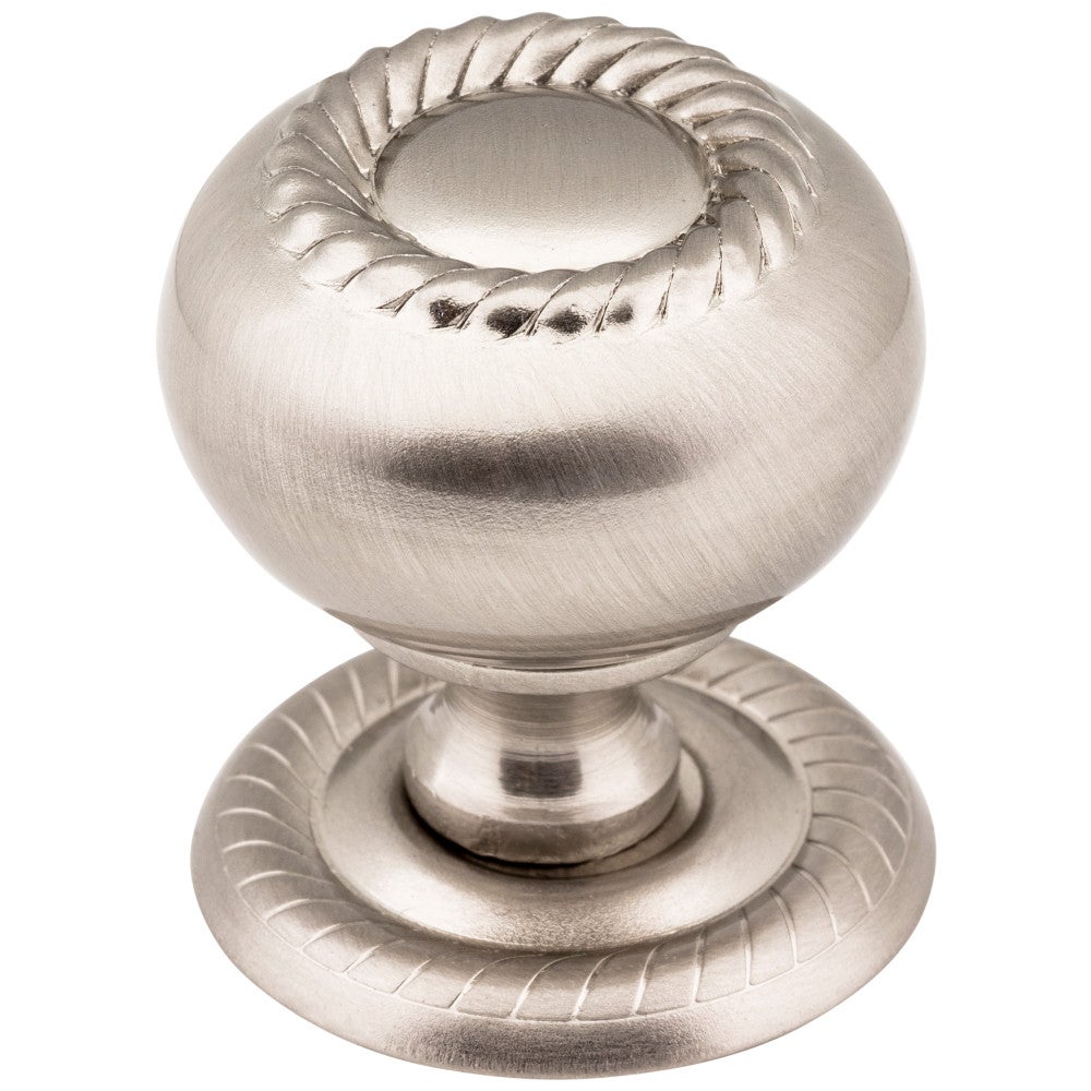 1-1/4" Diameter Satin Nickel Rope Rhodes Cabinet Knob