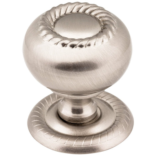 1-1/4" Diameter Satin Nickel Rope Rhodes Cabinet Knob