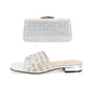 Shoes and Bag Set Women Summer Flat with Crystal