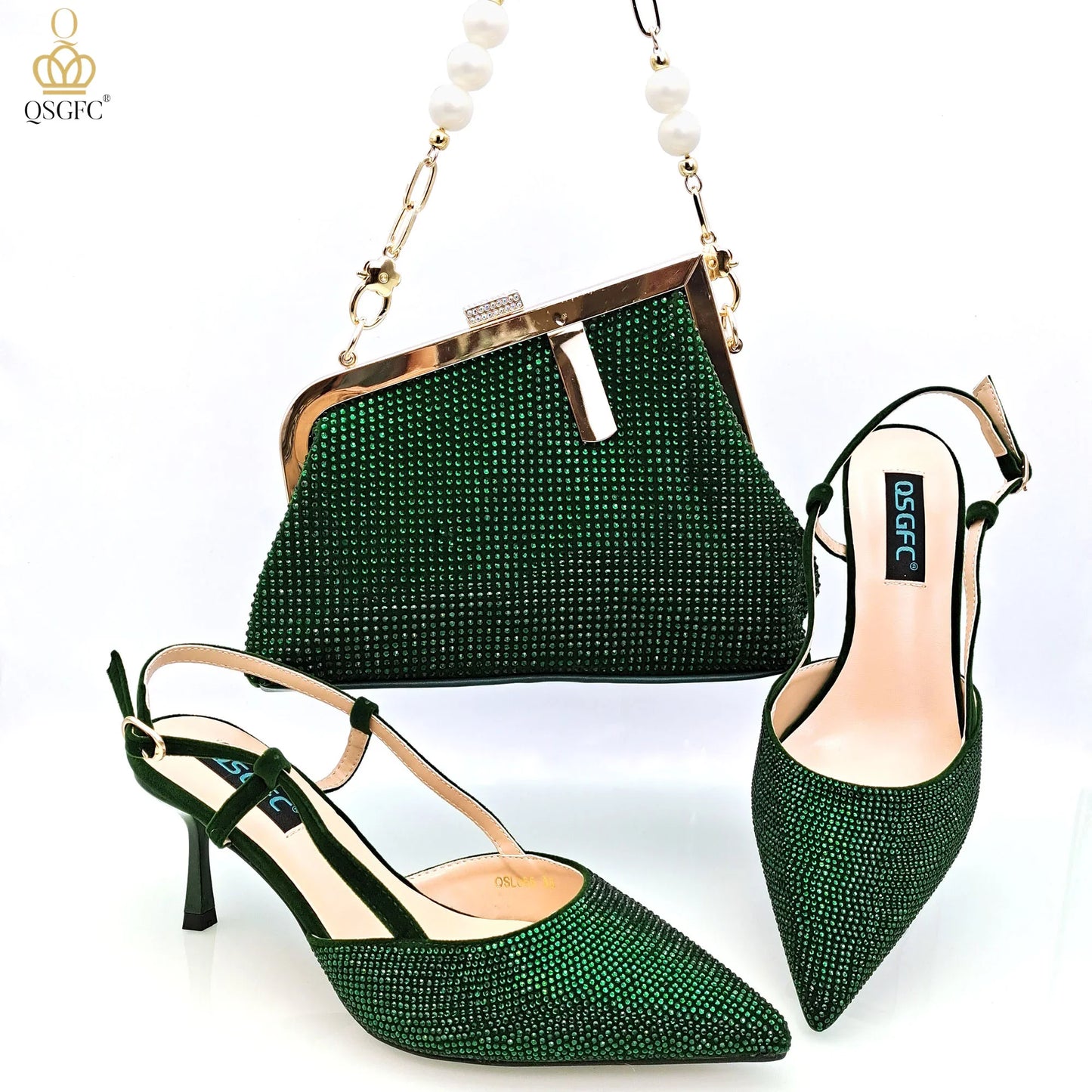 Fashion Shoulder Bag and Strap High Heels Set