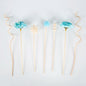Lychee Life 7Pcs Blue Multi Petal Flower Aromatherapy Rattan Essential Oil Diffuser Home Rose Stick Perfume Reed Air Diffuser
