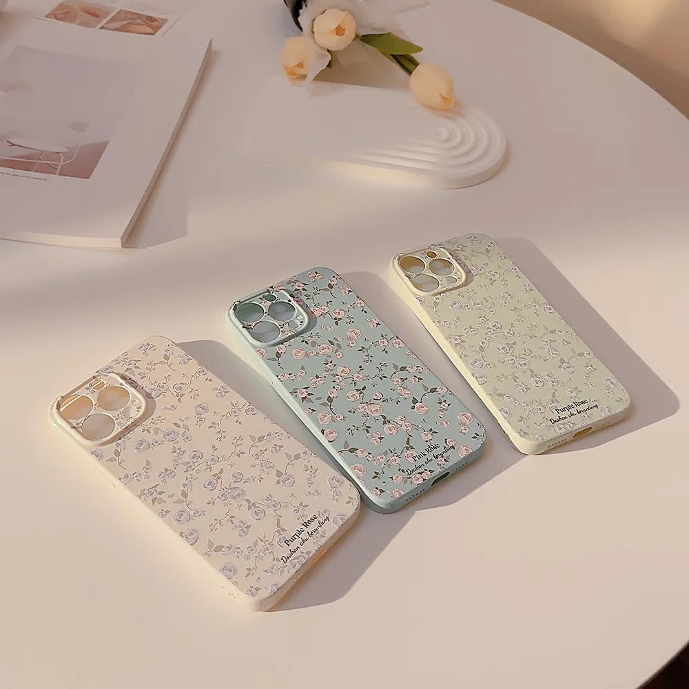 Korean Retro Flowers Phone Case