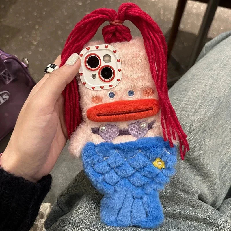 3D Cute Plush Mermaid Girls Gift Phone Case