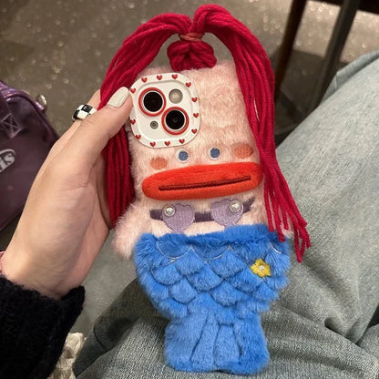 3D Cute Plush Mermaid Girls Gift Phone Case