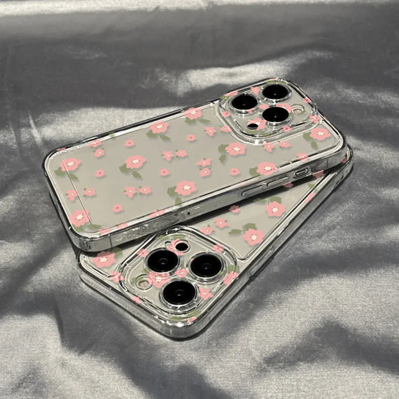 Flower Clear Shockproof Cover Soft Funda Phone Case