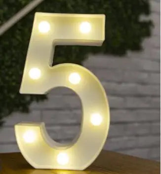 Decorative Letters Alphabet Letter LED Lights Luminous Number Lamp Night Light Wedding Proposal Party Baby Bedroom Decoration