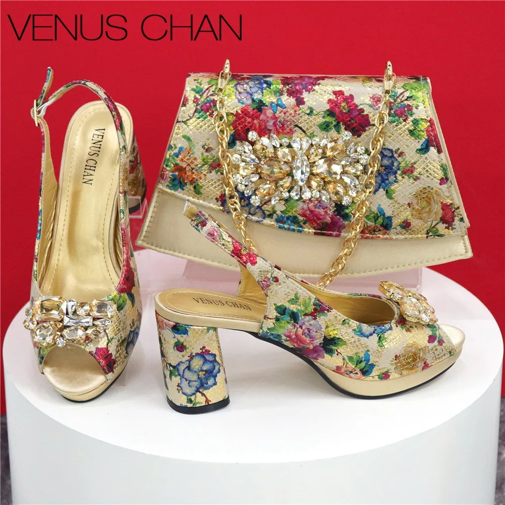Italian Style Evening Party shoes And Bag Set New