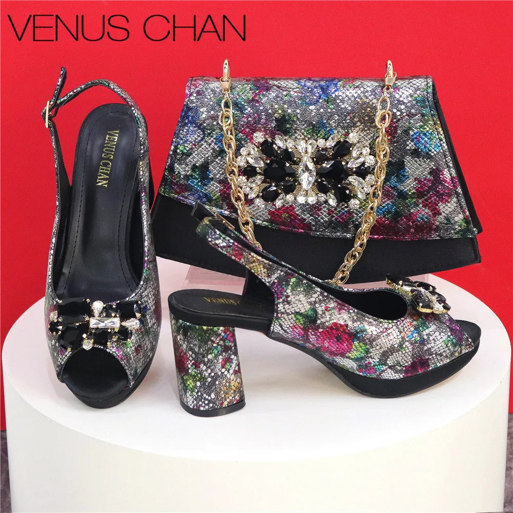 Italian Style Evening Party shoes And Bag Set New