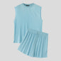 Summer Izzy Pleated Sleeveless Tank men beach shorts set