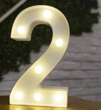 Decorative Letters Alphabet Letter LED Lights Luminous Number Lamp Night Light Wedding Proposal Party Baby Bedroom Decoration