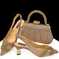 Women's Shoes and Bag Set with Rhinestone
