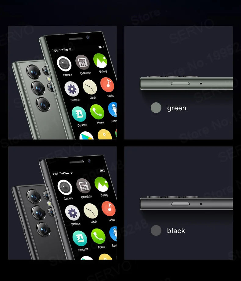 SERVO S24 Mini Pocket Smartphone 2GB 16GB 4G Netcom Android Native System MT6737 WIFI Hotspot Small Palm Smart Phones New Update