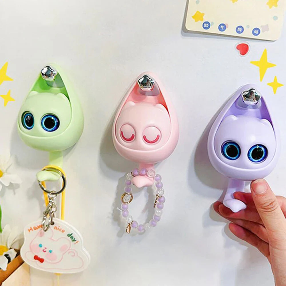 Creative Cute Cartoon Cat Hooks Wall Shlef Hook for Clothes Hat Scarf Key Holders Animals Hanger Rack Home Decoration Hanger