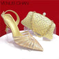 Women's Green Heels and Rhinestone Handbag Set