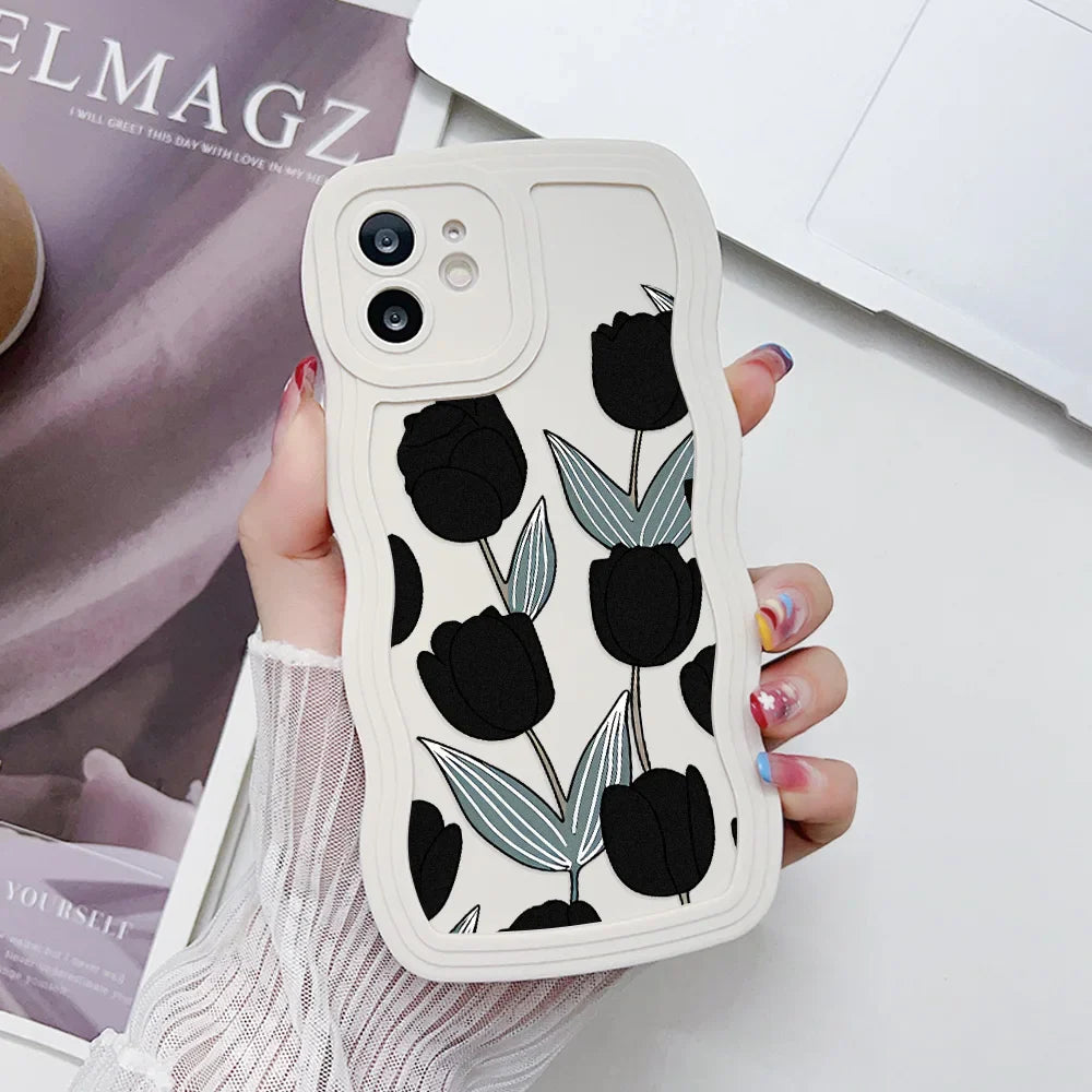 Flower Candy Color Silicone Soft Cover Phone Case