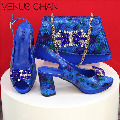 Italian Style Evening Party shoes And Bag Set New