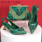 2025 Italian Design Rhinestone Luxury Shoe & Bag Set